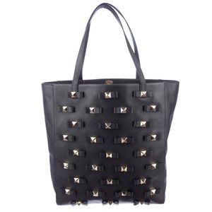 Kate Spade tote bag, black tote, tote with bows, leather tote, women’s tote